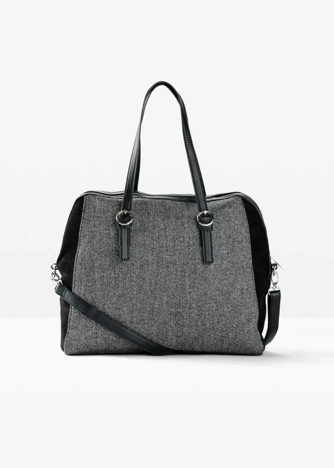 bonprix Taschen^Handtasche schwarz/grau