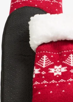 bonprix Homewear|Socken & Strumpfhosen^Haussocken mit angenähter Sohle und Teddyfutter tiefblau gemustert
