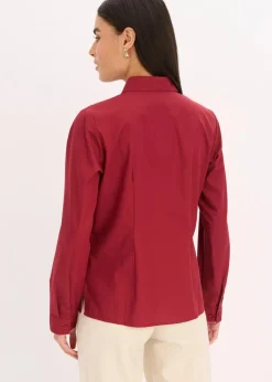 bonprix Blusen & Tuniken|Bekleidung·Jacken & Mäntel^Hemdbluse pflaumenrot