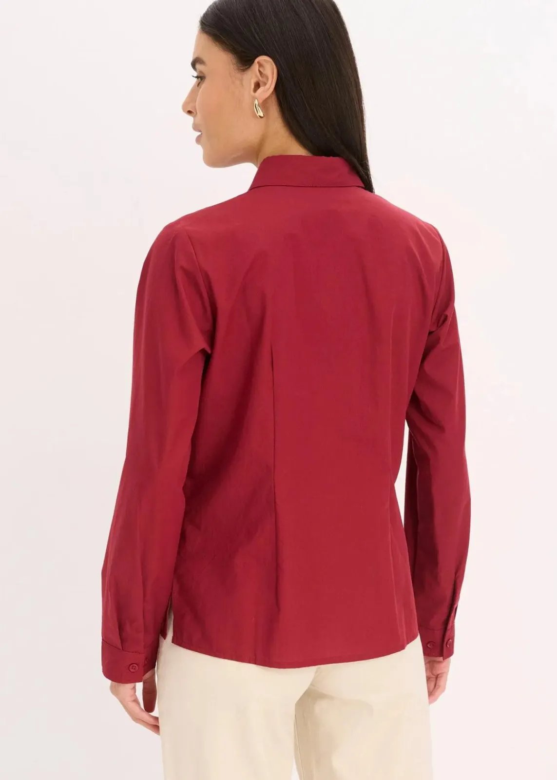 bonprix Blusen & Tuniken|Bekleidung·Jacken & Mäntel^Hemdbluse pflaumenrot