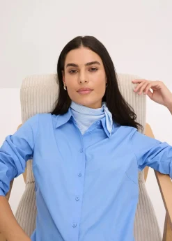 bonprix Blusen & Tuniken|Bekleidung·Jacken & Mäntel^Hemdbluse mittelblau