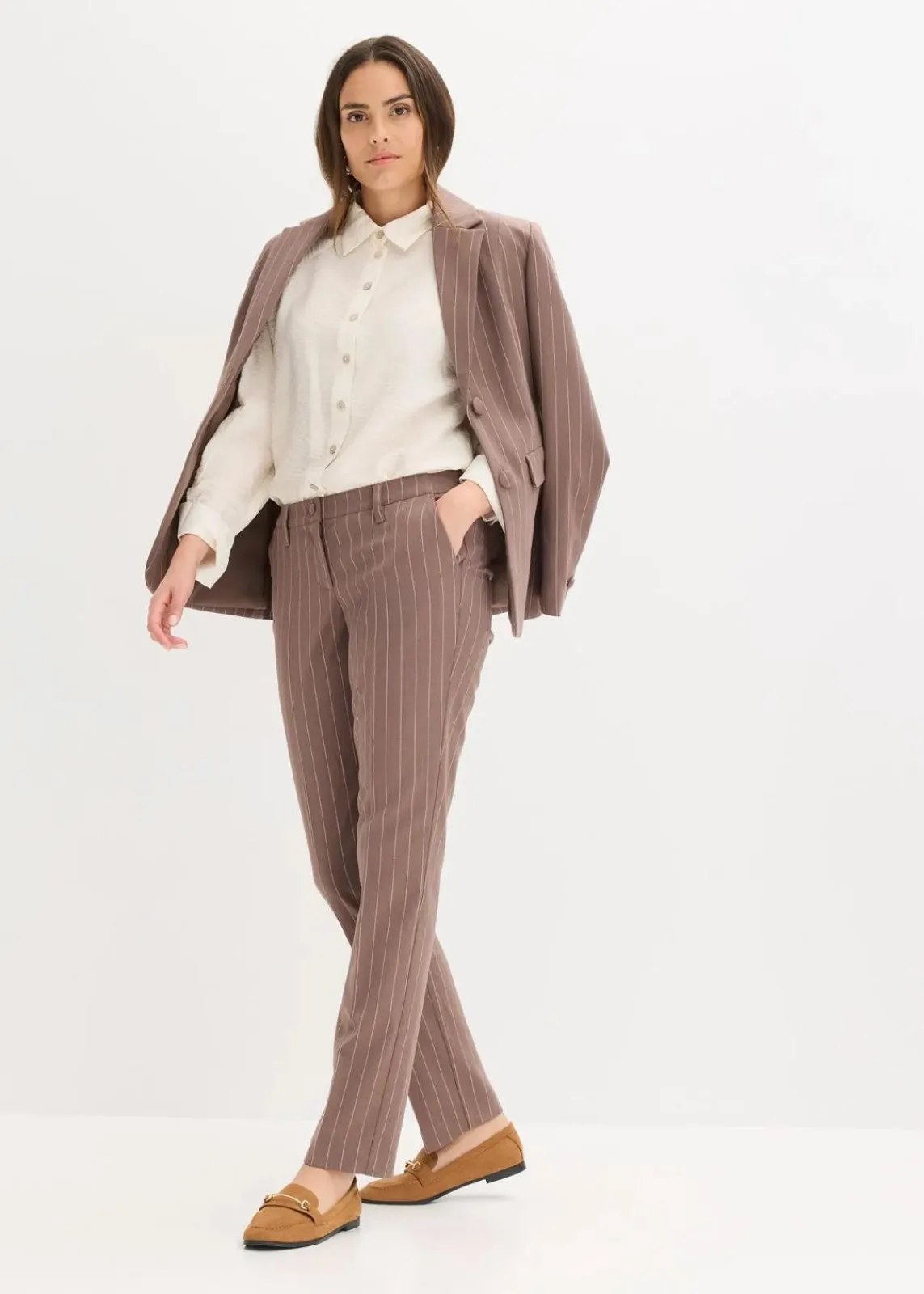 bonprix Blusen & Tuniken|Bekleidung·Jacken & Mäntel^Hemdbluse wollweiß