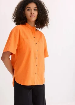bonprix Bekleidung·Jacken & Mäntel|Blusen & Tuniken^Hemdbluse aus feinem Viskose-Mix mango