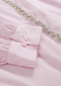 bonprix Blusen & Tuniken^Hemdbluse mit Strass-Applikation puderflieder
