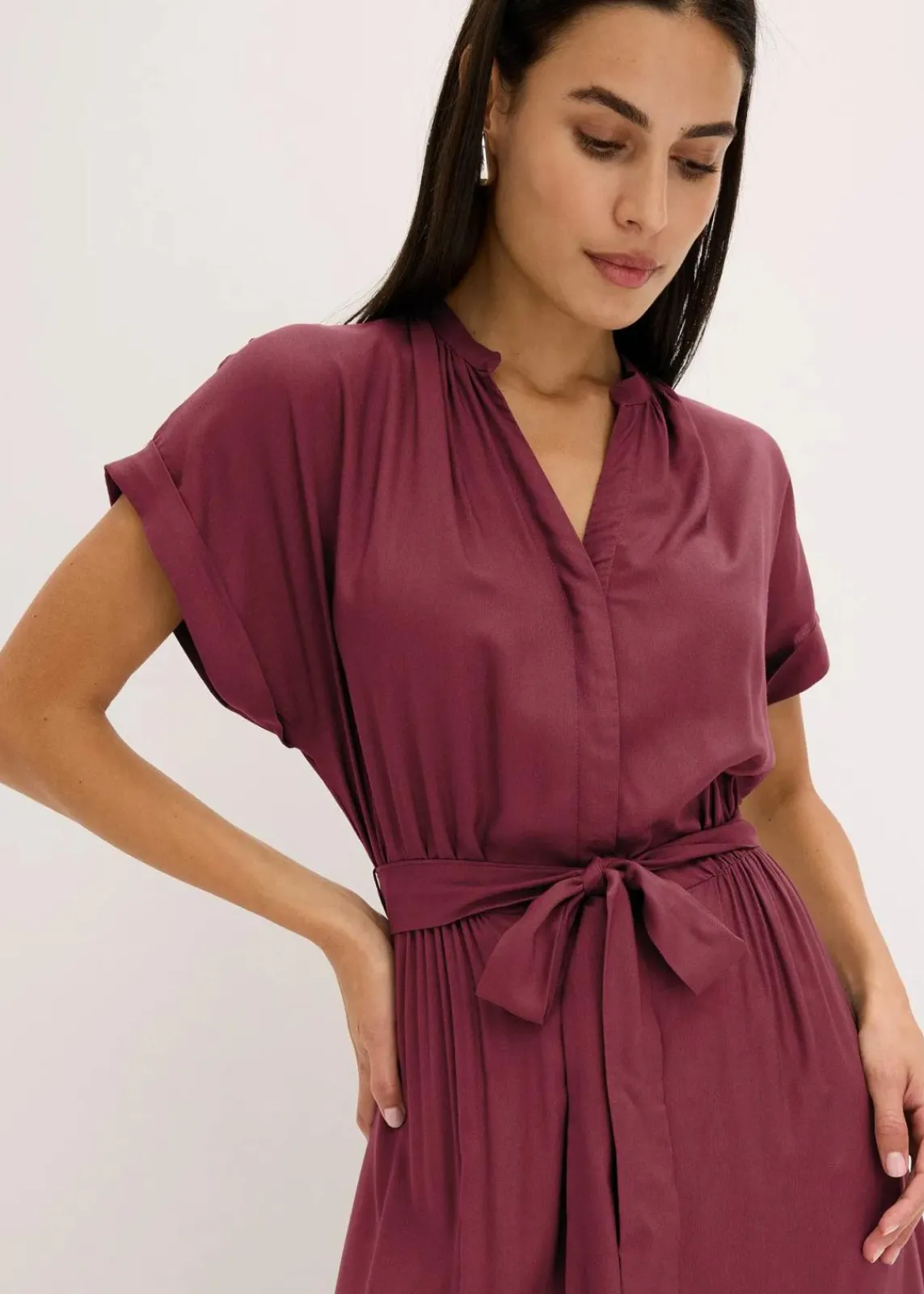 bonprix Kleider|Bekleidung·Pullover & Strickjacken^Hemdblusenkleid ahornrot
