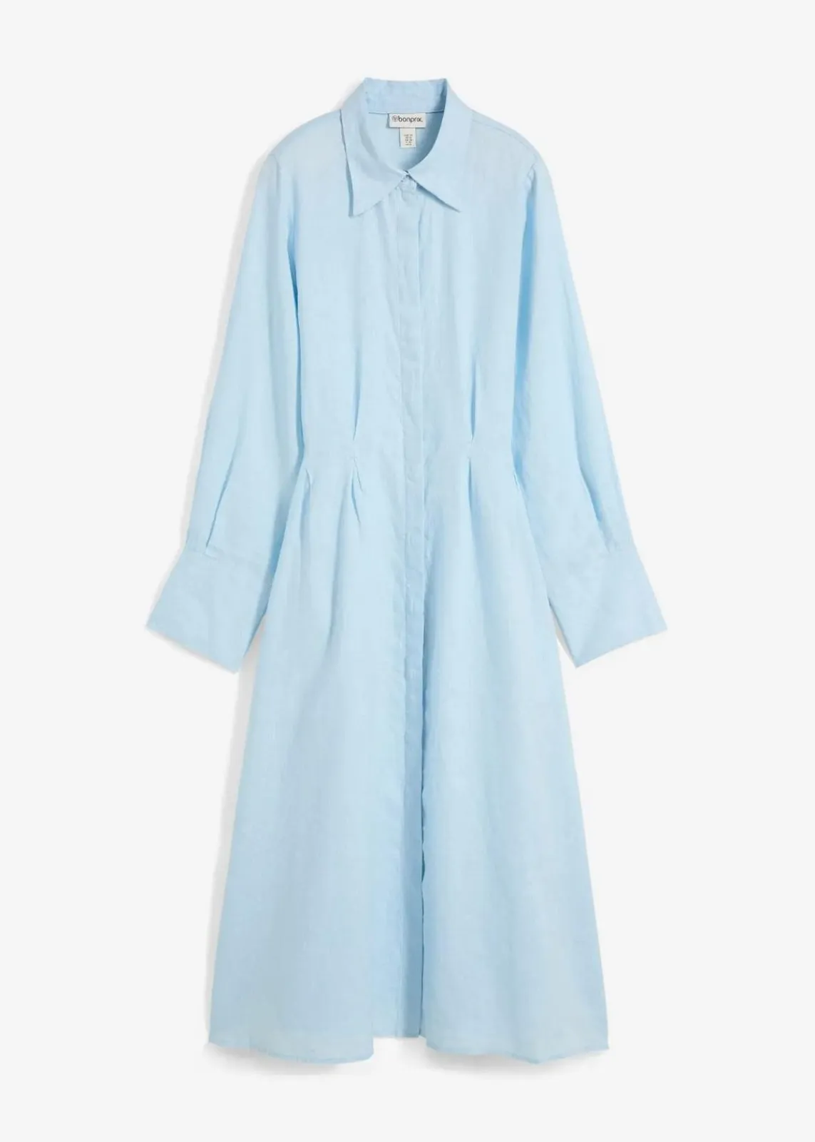 bonprix Bekleidung·Pullover & Strickjacken|Kleider^Hemdblusenkleid aus reinem Leinen eisblau