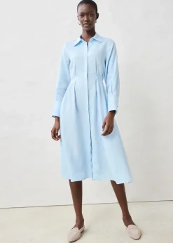 bonprix Bekleidung·Pullover & Strickjacken|Kleider^Hemdblusenkleid aus reinem Leinen eisblau