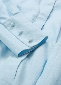 bonprix Bekleidung·Pullover & Strickjacken|Kleider^Hemdblusenkleid aus reinem Leinen eisblau