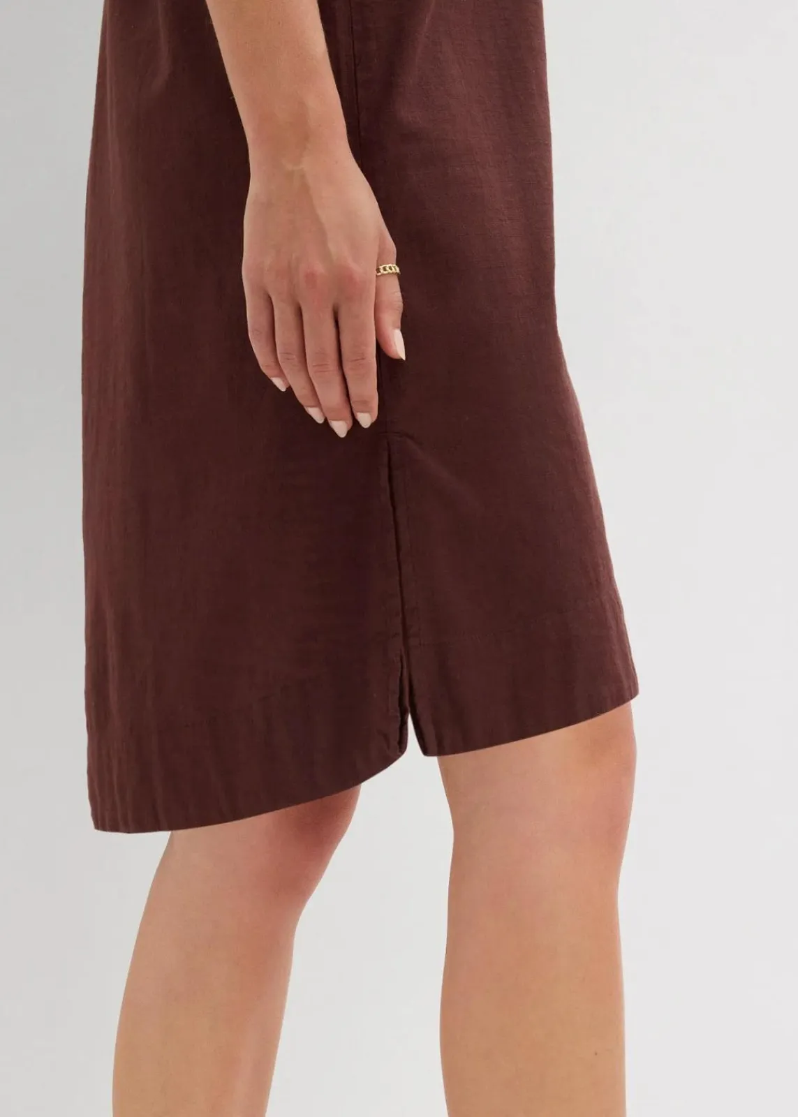 bonprix Bekleidung·Pullover & Strickjacken|Kleider^Hemdblusenkleid aus reiner Baumwolle terrabraun