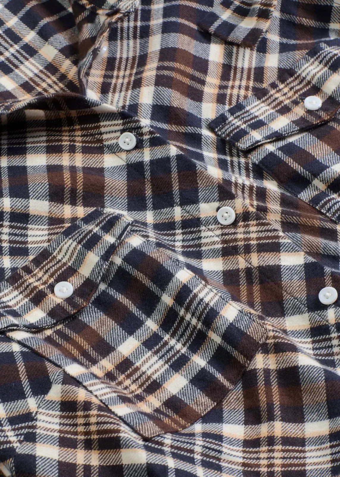 bonprix Kleider^Hemdblusenkleid aus softem Flanell dunkelbraun kariert