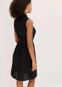 bonprix Bekleidung·Pullover & Strickjacken|Kleider^Hemdblusenkleid aus Viskose schwarz