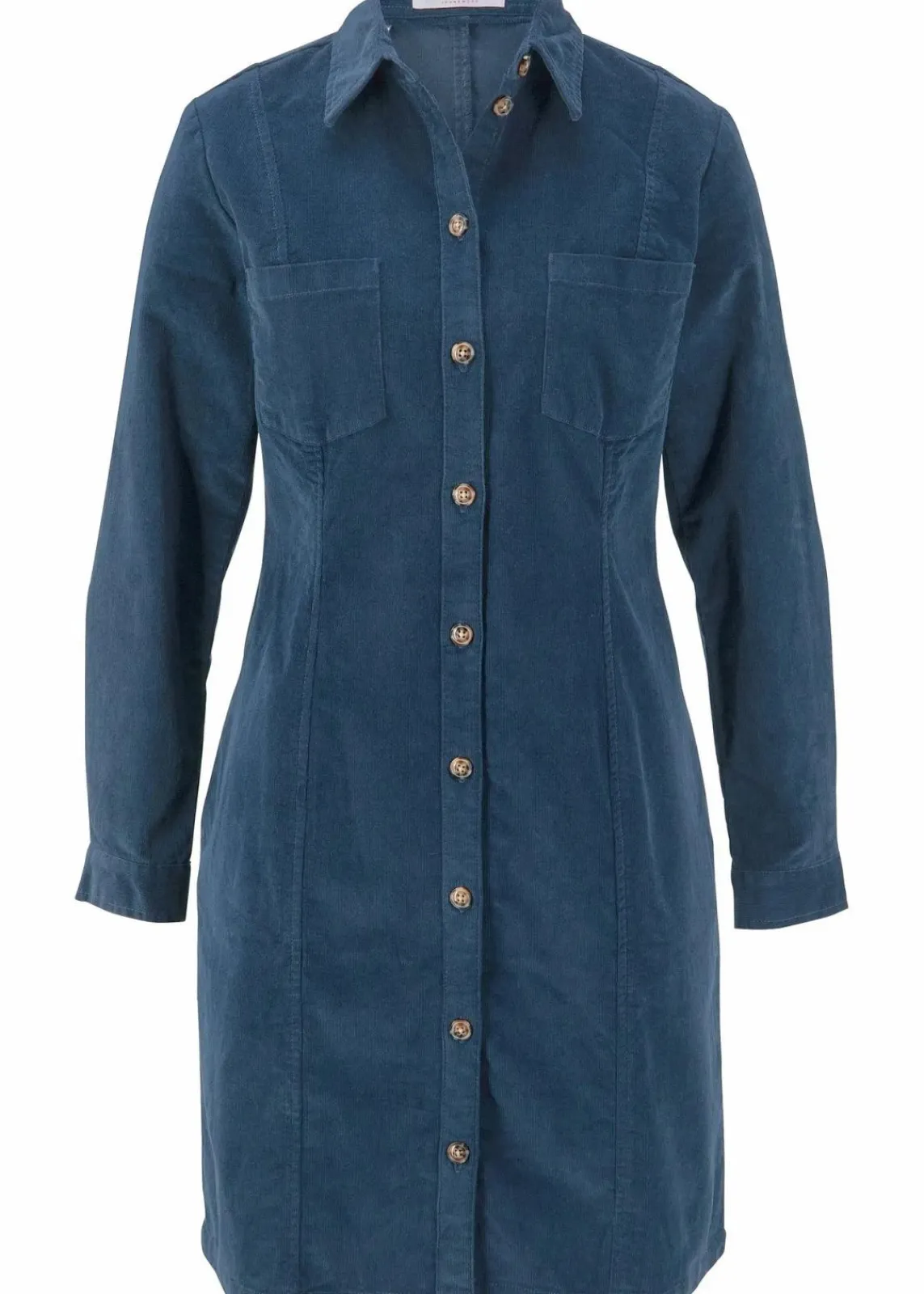 bonprix Kleider|Bekleidung·Pullover & Strickjacken^Hemdblusenkleid Cord, Stretch dunkelblau
