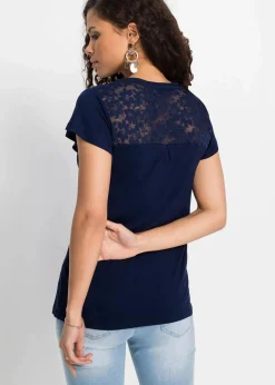 bonprix Shirts & Tops|Nachhaltigere Materialien^Henleyshirt aus Viskose-Mix dunkelblau