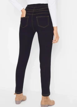 bonprix Jeans|Thermobekleidung^High Waist Jeggings aus leichter, elastischer Thermoqualität mit Bequembund schwarz denim