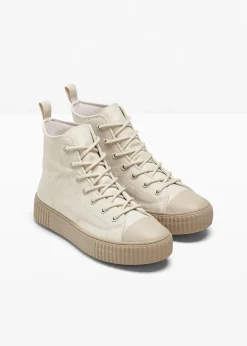 bonprix Sneaker^High-Top-Sneaker mit Plateau-Sohle beige