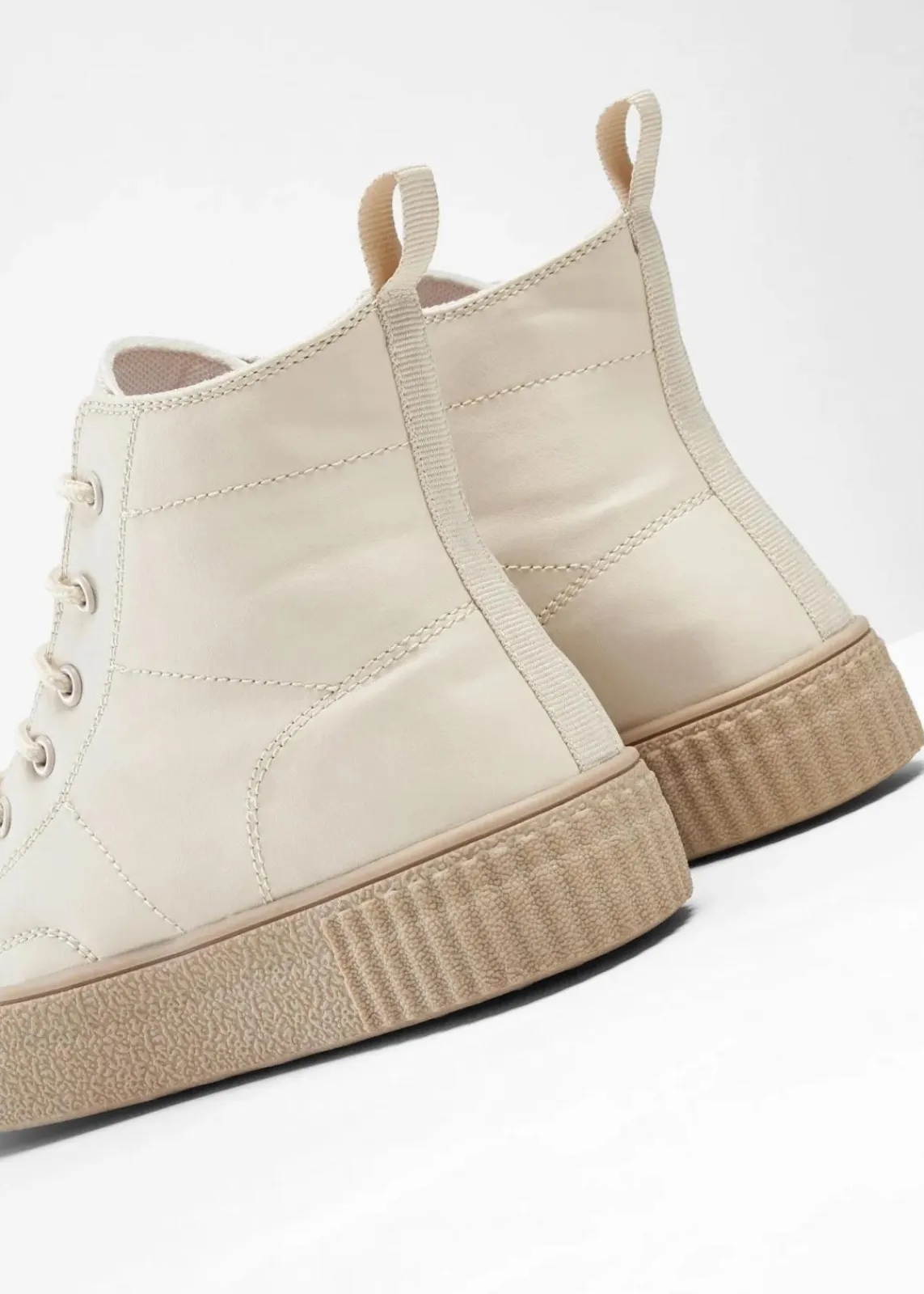 bonprix Sneaker^High-Top-Sneaker mit Plateau-Sohle beige