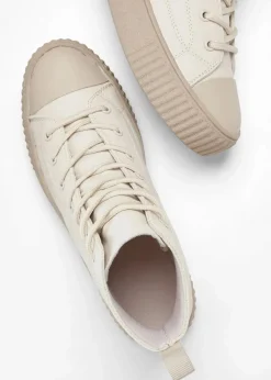 bonprix Sneaker^High-Top-Sneaker mit Plateau-Sohle beige