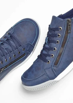 bonprix Sneaker|Gefütterte Winterschuhe^High-Top-Sneaker mit Reißverschluss dunkelblau