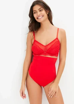 bonprix Wäsche·Shapewear|Wäsche·Höschen^Highwaist Shape Panty mit Herzchenspitze und starker Formkraft erdbeere