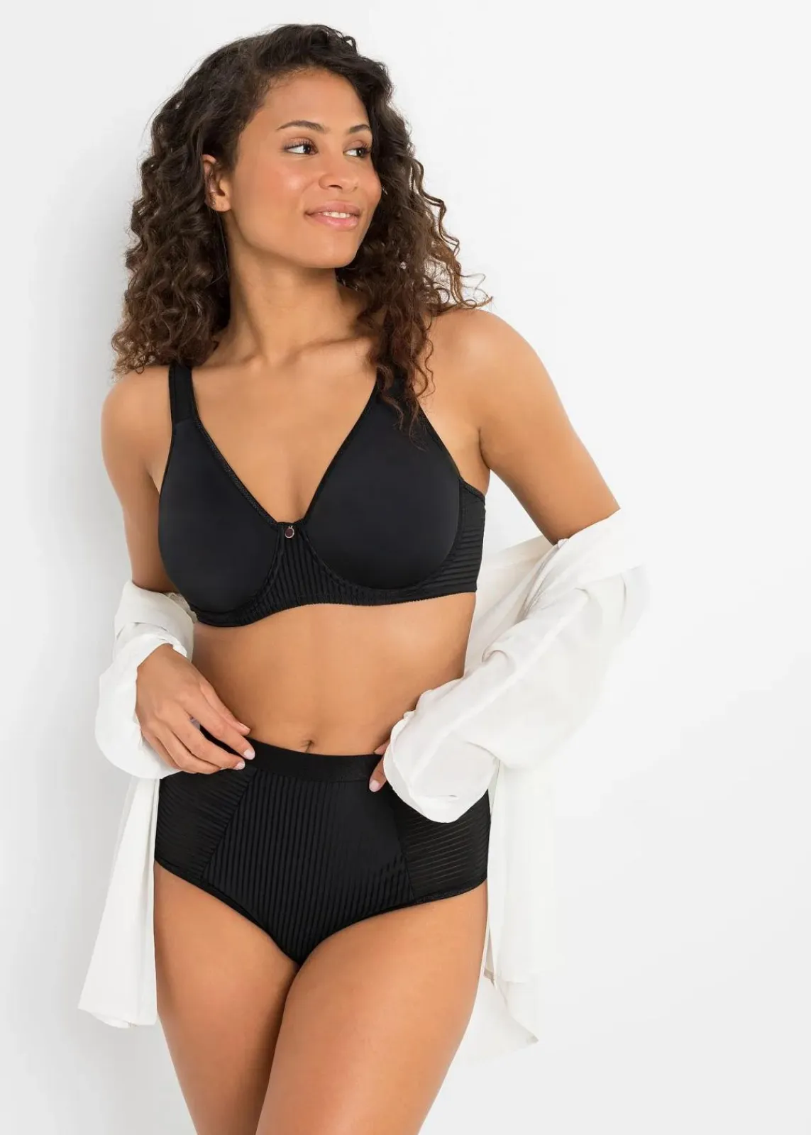 bonprix Wäsche·Höschen|Höschen^Highwaist Slip ( 2er Pack) schwarz + zimt