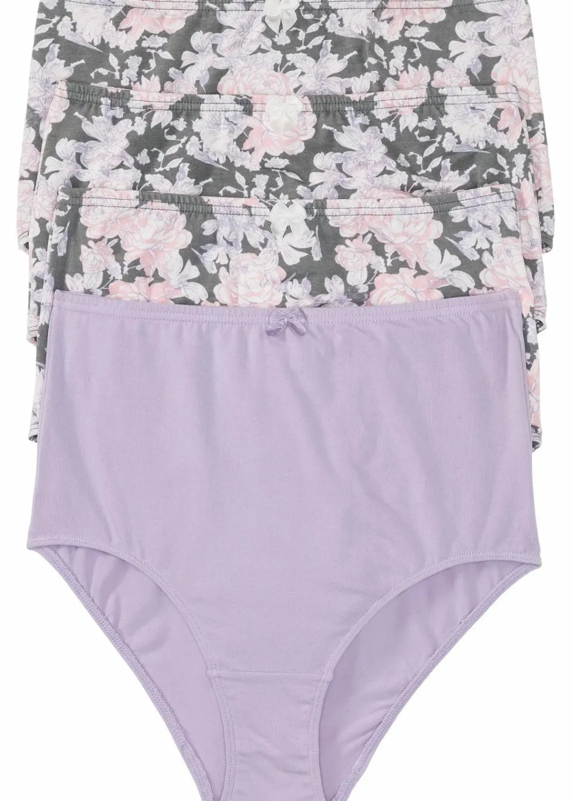 bonprix Höschen|Baumwollunterwäsche^Highwaist Slip (4er Pack) flieder bedruckt