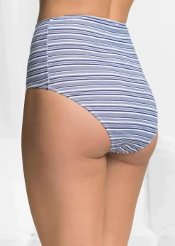 bonprix Höschen|Baumwollunterwäsche^Highwaist Slip (6er Pack) mitternachtsblau gestreift