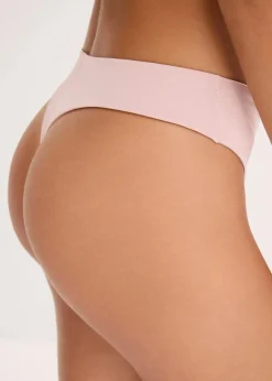 bonprix Höschen^Highwaist String mit Glanzeffekt (2er Pack) hellrosa