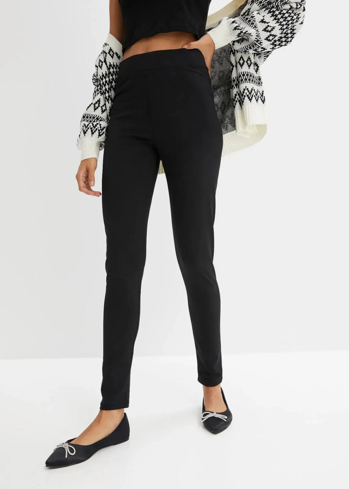 bonprix Bekleidung·Kleider|Thermobekleidung^Highwaist Thermo-Leggings mit breitem Bequembund schwarz