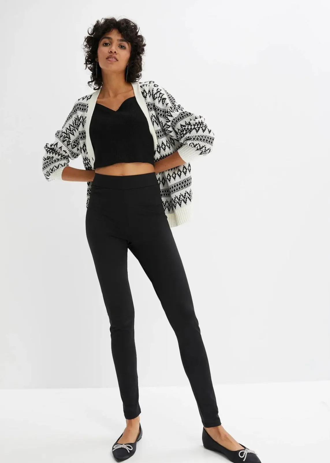 bonprix Bekleidung·Kleider|Thermobekleidung^Highwaist Thermo-Leggings mit breitem Bequembund schwarz