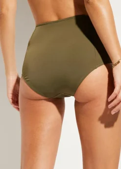bonprix Nachhaltigere Materialien|Bedeckende Bademode^Highwaist-Bikinihose dunkeloliv
