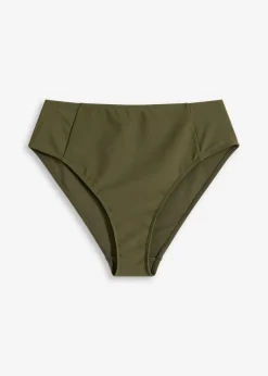 bonprix Nachhaltigere Materialien|Bademode·Tankinis^Highwaist-Bikinihose mit hohem Beinausschnitt dunkeloliv
