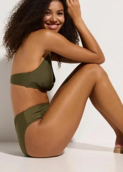 bonprix Nachhaltigere Materialien|Bademode·Tankinis^Highwaist-Bikinihose mit hohem Beinausschnitt dunkeloliv