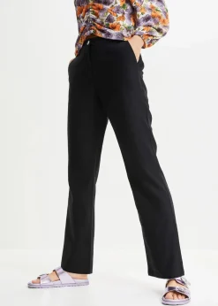 bonprix Bekleidung·Kleider|Hosen^High-Waist-Hose aus Leinen-Viskose-Mix schwarz