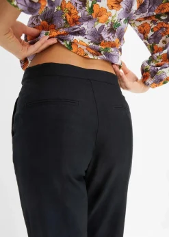 bonprix Bekleidung·Kleider|Hosen^High-Waist-Hose aus Leinen-Viskose-Mix schwarz