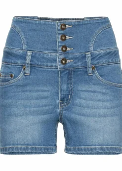 bonprix Shorts|Jeans^Highwaist-Jeans-Shorts hellblau denim