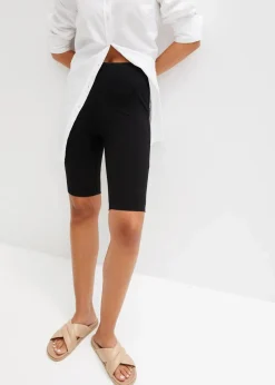 bonprix Radler & Oberschenkelschutz|Hosen^High-Waist-Radler aus Rippjersey schwarz