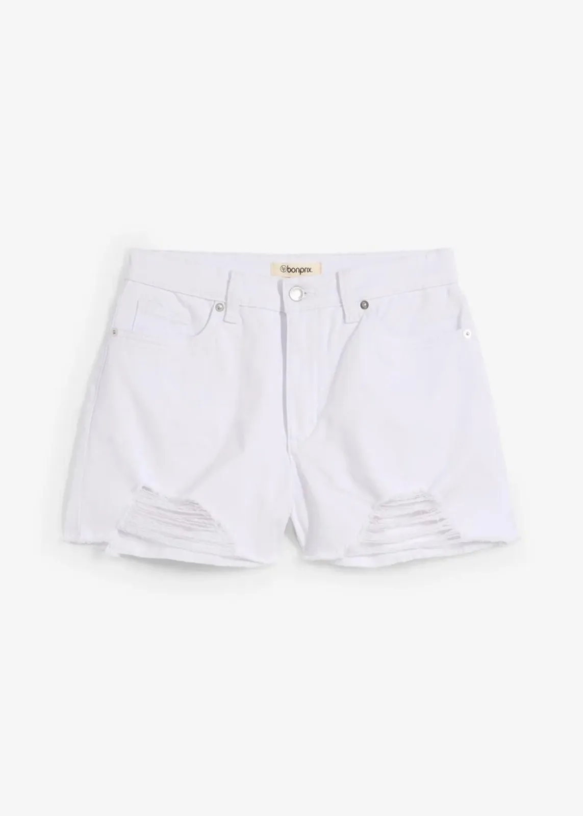 bonprix Bekleidung·Outdoorbekleidung|Bekleidung·Kleider^Highwaist-Shorts aus Twill weiß