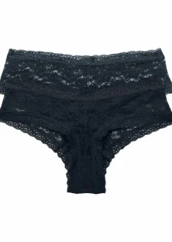bonprix Wäsche·Dessous|Wäsche·Höschen^Hipster (2er Pack) schwarz+schwarz