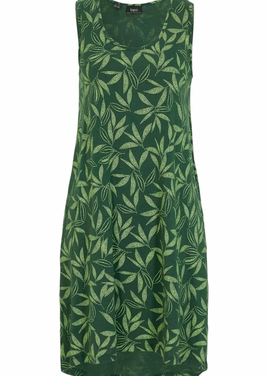 bonprix Nachhaltigere Materialien^Hänger-Kleid aus Bio-Baumwolle dunkelgrün/selleriegrün bedruckt