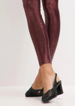 bonprix Kurzgrößen|Hosen^Hochglänzende Lederimitat-Leggings weinrot
