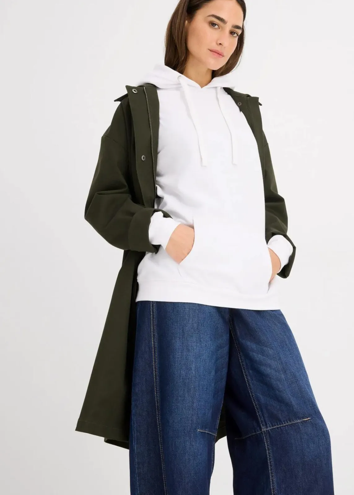 bonprix Sweat|Basics^Hoodie weiß