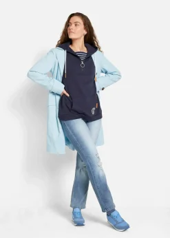 bonprix Bekleidung·Blusen & Tuniken|Sweat^Hoodie aus Baumwoll-Mix dunkelblau