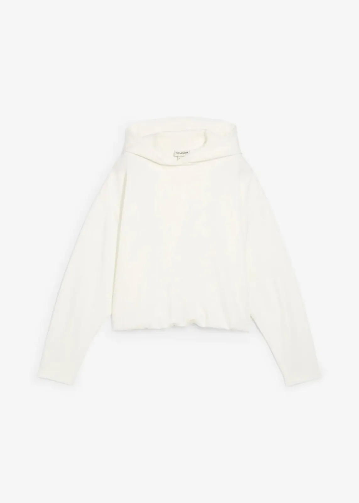 bonprix Sweat|Bekleidung·Blusen & Tuniken^Hoodie aus leicht glänzendem Viskose-Mix wollweiß