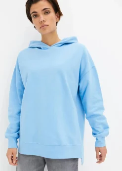 bonprix Bekleidung·Blusen & Tuniken|Sweat^Hoodie aus reiner Baumwolle babyblau