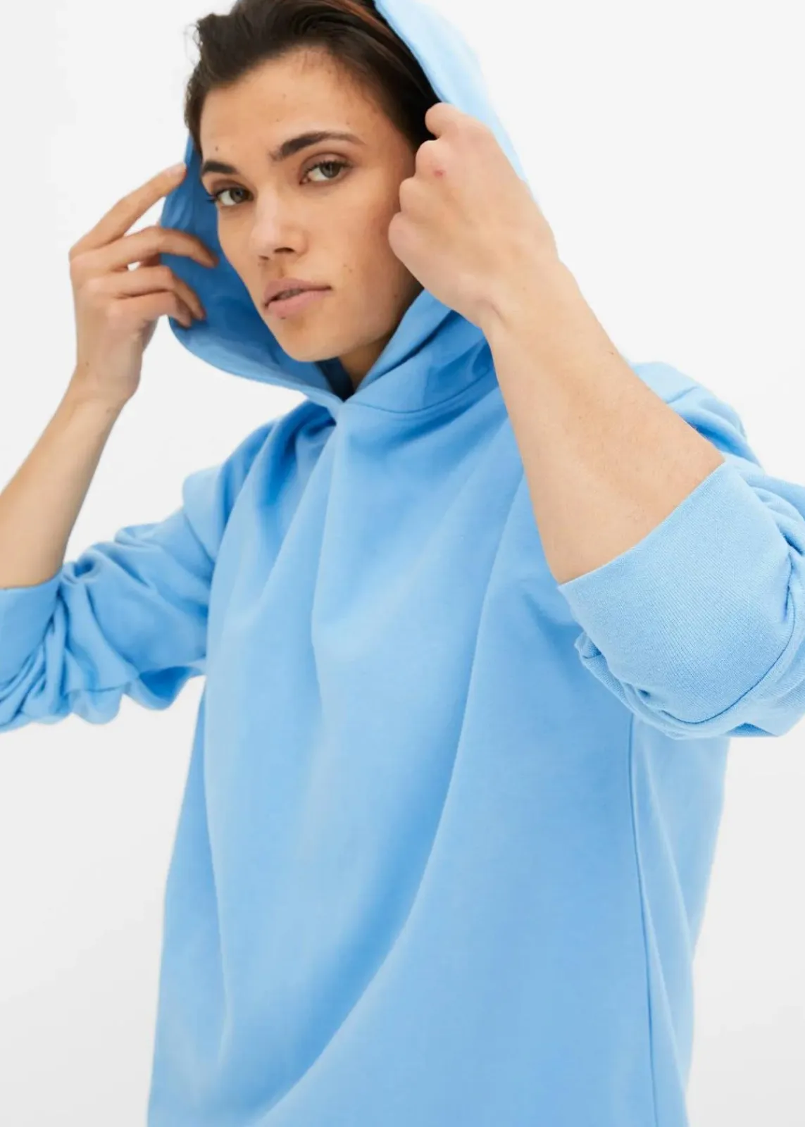 bonprix Bekleidung·Blusen & Tuniken|Sweat^Hoodie aus reiner Baumwolle babyblau