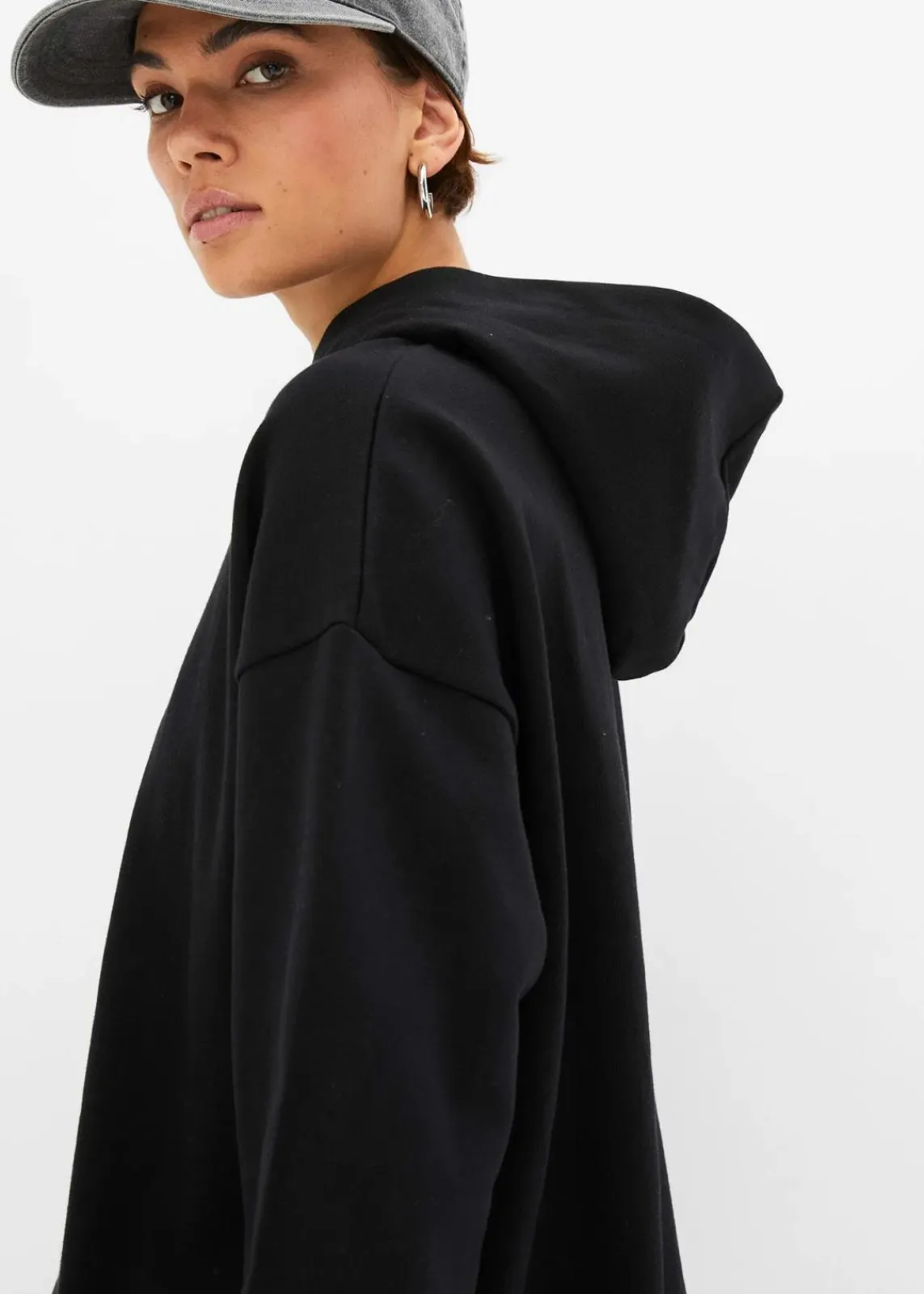 bonprix Sweat|Bekleidung·Blusen & Tuniken^Hoodie aus reiner Baumwolle schwarz
