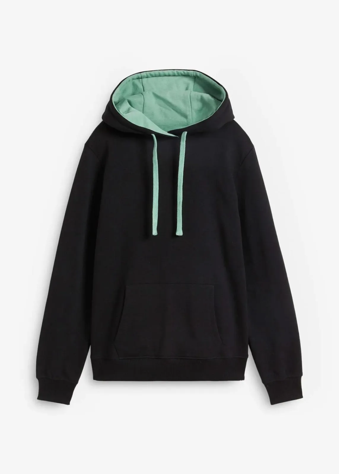 bonprix Bekleidung·Röcke|Bekleidung·Blusen & Tuniken^Hoodie aus reiner Bio-Baumwolle schwarz/salbeigrün