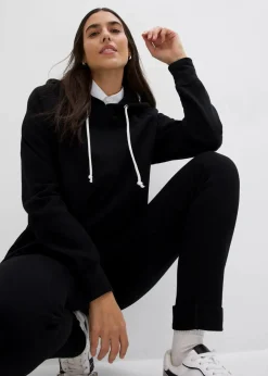 bonprix Bekleidung·Röcke|Bekleidung·Blusen & Tuniken^Hoodie mit Kapuze schwarz
