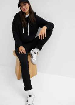 bonprix Bekleidung·Röcke|Bekleidung·Blusen & Tuniken^Hoodie mit Kapuze schwarz