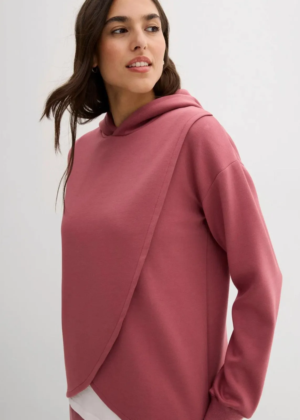 bonprix Bekleidung·Blusen & Tuniken|Sweat^Hoodie mit Kapuze aus softem Viskose-Mix softbeere